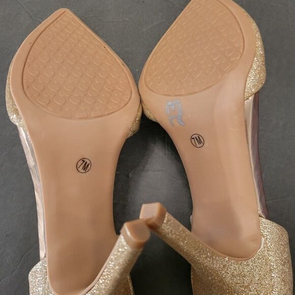 BRAND NEW CHINESE LAUNDRY POINTED TOE GOLD  SHIMMER GLITTER SHOES - Picture 11 of 16